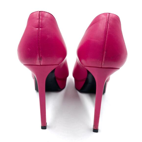 Saint Laurent Janis Pumps Hot Pink Heels Platform‎ Pointed Toe Sz 36 / 6 - Picture 4 of 12